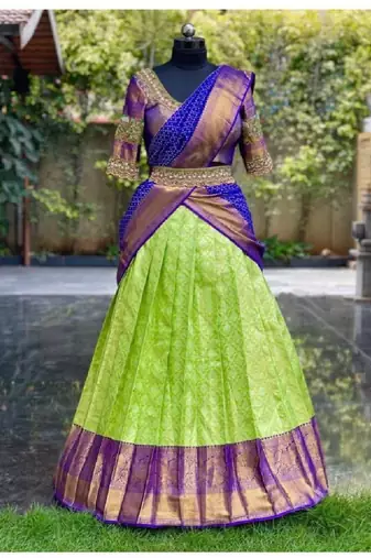 Green Silk Zari Lehenga with Banarasi Silk Dupatta