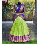 Green Silk Zari Lehenga with Banarasi Silk Dupatta