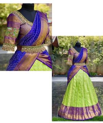 Green Silk Zari Lehenga with Banarasi Silk Dupatta 2