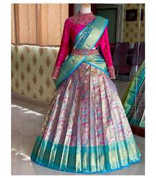 Blue Silk Zari Lehenga with Banarasi Silk Dupatta