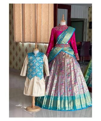 Blue Silk Zari Lehenga with Banarasi Silk Dupatta 3