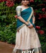 Silk Zari Lehenga with Blue Banarasi Silk Dupatta