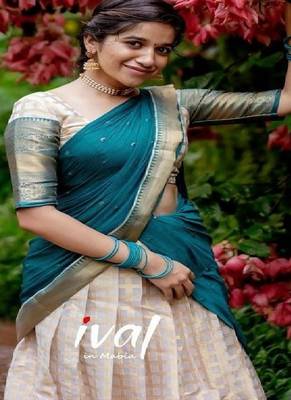Silk Zari Lehenga with Blue Banarasi Silk Dupatta 3