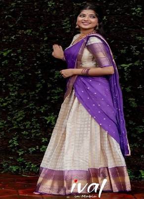 Silk Zari Lehenga with Purple Banarasi Silk Dupatta 2