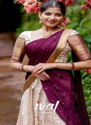 Silk Zari Lehenga with Wine Banarasi Silk Dupatta 2
