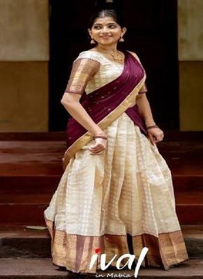Silk Zari Lehenga with Wine Banarasi Silk Dupatta 3