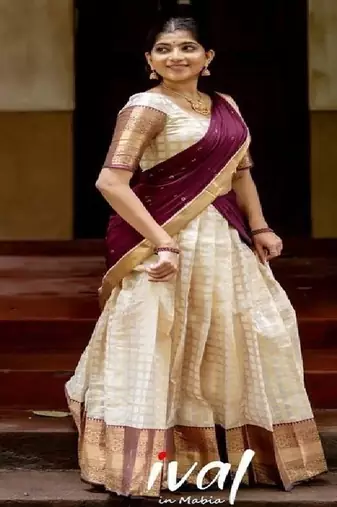 Silk Zari Lehenga with Wine Banarasi Silk Dupatta