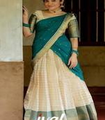 Silk Zari Lehenga with Red Banarasi Silk Dupatta