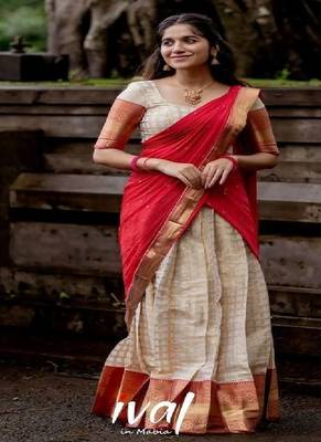 Silk Zari Lehenga with Red Banarasi Silk Dupatta 2