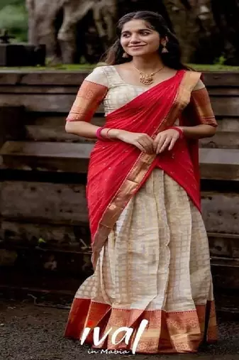 Silk Zari Lehenga with Red Banarasi Silk Dupatta