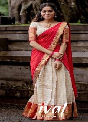 Silk Zari Lehenga with Red Banarasi Silk Dupatta 3