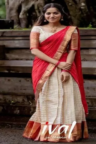 Silk Zari Lehenga with Red Banarasi Silk Dupatta