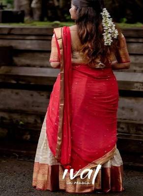 Silk Zari Lehenga with Red Banarasi Silk Dupatta 4