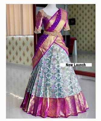Blue Silk Zari Lehenga with Banarasi Silk Dupatta 1