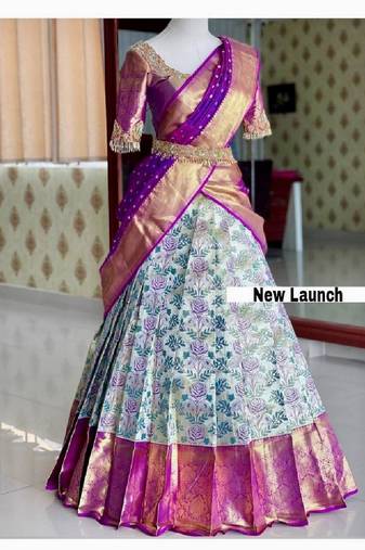 Blue Silk Zari Lehenga with Banarasi Silk Dupatta