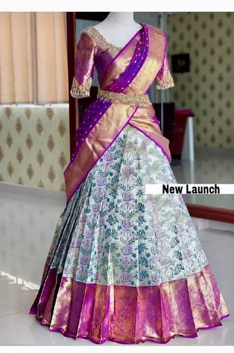 Blue Silk Zari Lehenga with Banarasi Silk Dupatta