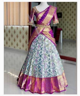 Blue Silk Zari Lehenga with Banarasi Silk Dupatta 2