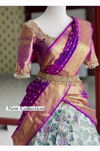 Blue Silk Zari Lehenga with Banarasi Silk Dupatta