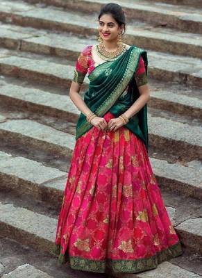 Pink Silk Zari Lehenga with Banarasi Silk Dupatta 1