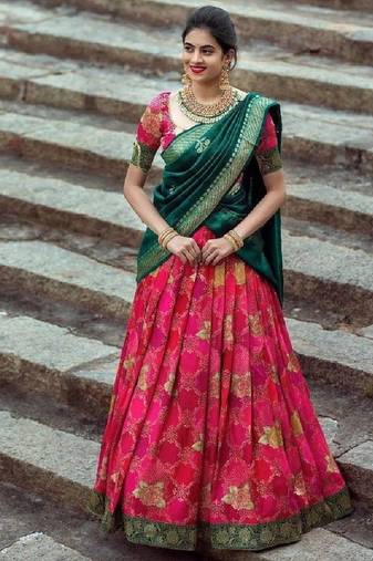 Pink Silk Zari Lehenga with Banarasi Silk Dupatta