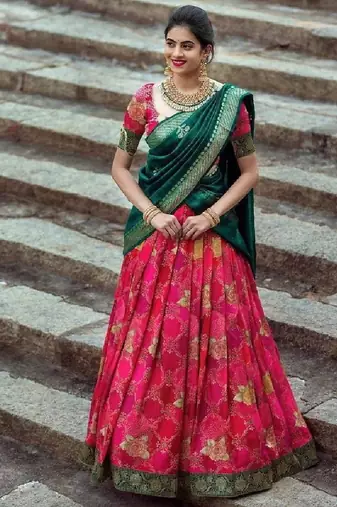 Pink Silk Zari Lehenga with Banarasi Silk Dupatta
