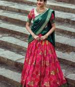 Pink Silk Zari Lehenga with Banarasi Silk Dupatta