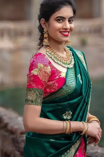 Pink Silk Zari Lehenga with Banarasi Silk Dupatta