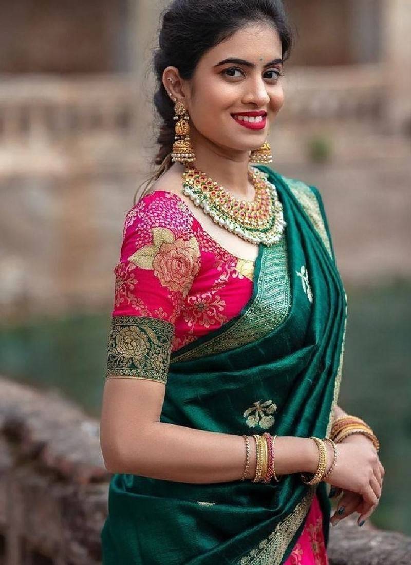 Pink Silk Zari Lehenga with Banarasi Silk Dupatta