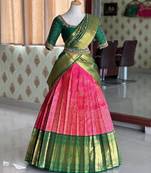 Pink Silk Zari Lehenga with Banarasi Silk Dupatta
