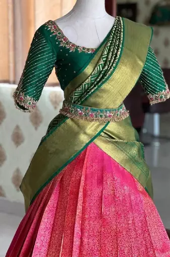 Pink Silk Zari Lehenga with Banarasi Silk Dupatta