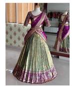 Lime Silk Zari Lehenga with Banarasi Silk Dupatta