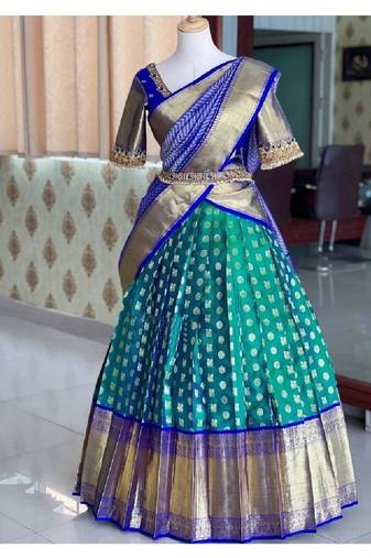 Light Green Silk Zari Lehenga with Banarasi Silk Dupatta