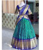 Light Green Silk Zari Lehenga with Banarasi Silk Dupatta