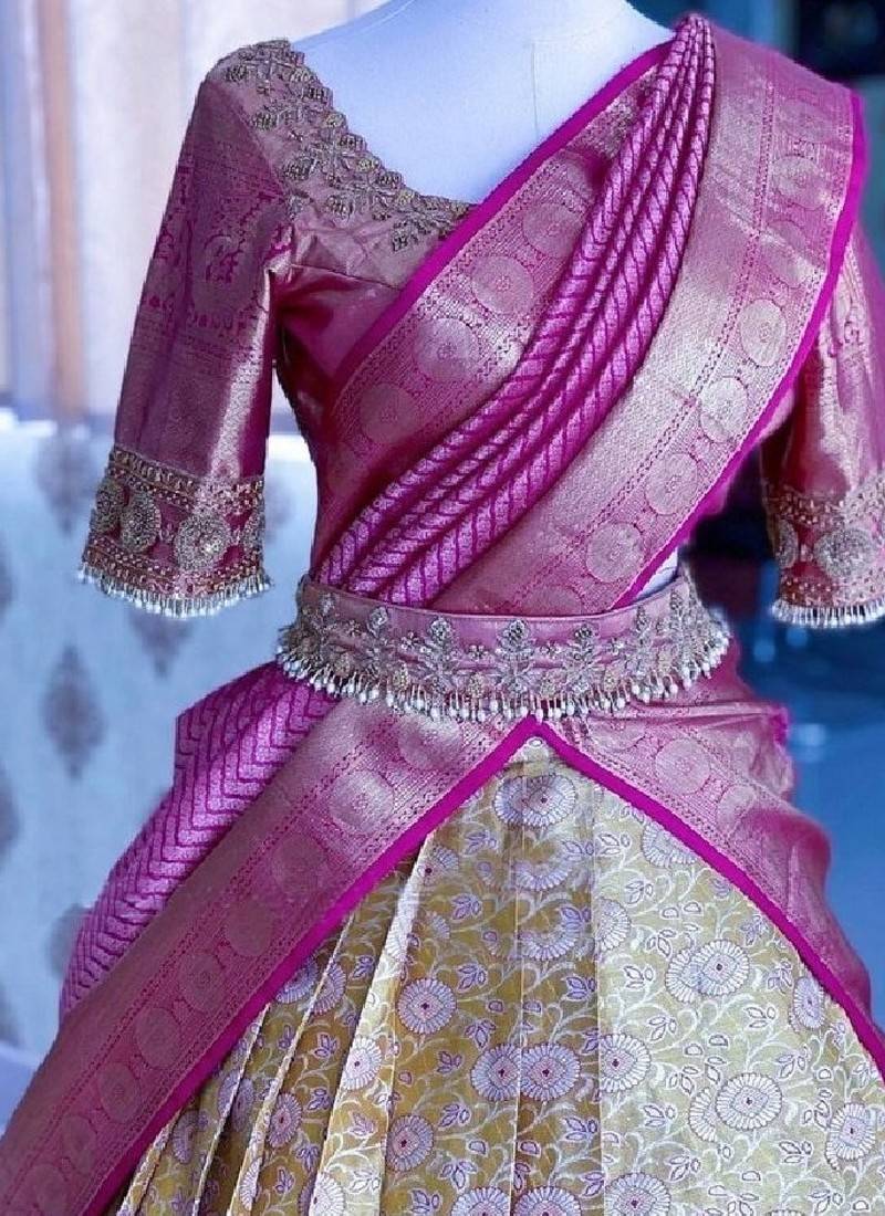 Cream White Silk Zari Lehenga with Banarasi Silk Dupatta