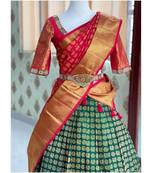 Green Silk Zari Lehenga with Banarasi Silk Dupatta