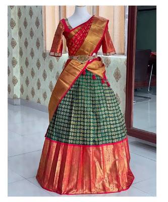 Green Silk Zari Lehenga with Banarasi Silk Dupatta 2