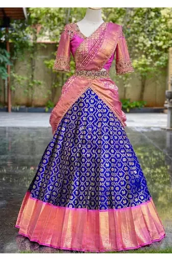 Purple Silk Zari Lehenga with Banarasi Silk Dupatta