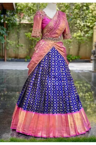 Purple Silk Zari Lehenga with Banarasi Silk Dupatta