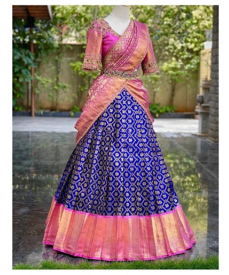 Purple Silk Zari Lehenga with Banarasi Silk Dupatta