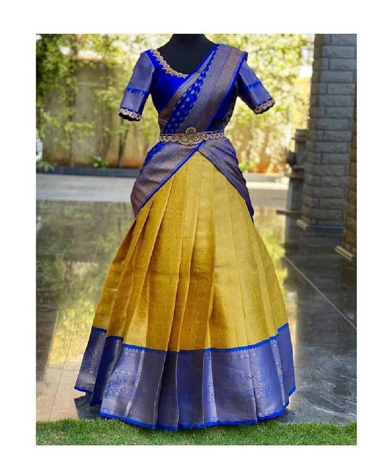Yellow Silk Zari Lehenga with Banarasi Silk Dupatta