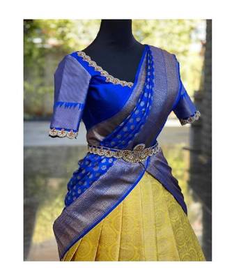 Yellow Silk Zari Lehenga with Banarasi Silk Dupatta 4