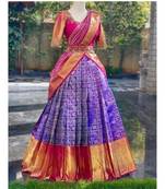Purple Silk Zari Lehenga with Banarasi Silk Dupatta