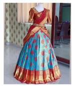 Blue Silk Zari Lehenga with Banarasi Silk Dupatta
