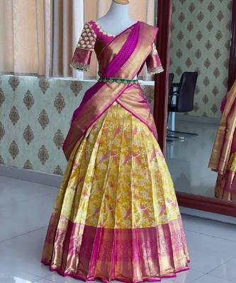 Yellow Silk Zari Lehenga with Banarasi Silk Dupatta 1