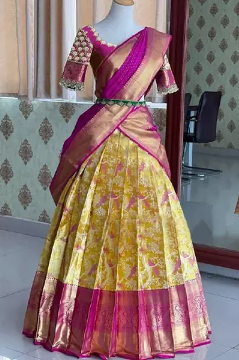 Yellow Silk Zari Lehenga with Banarasi Silk Dupatta