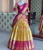 Yellow Silk Zari Lehenga with Banarasi Silk Dupatta