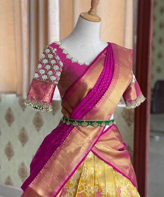 Yellow Silk Zari Lehenga with Banarasi Silk Dupatta 2