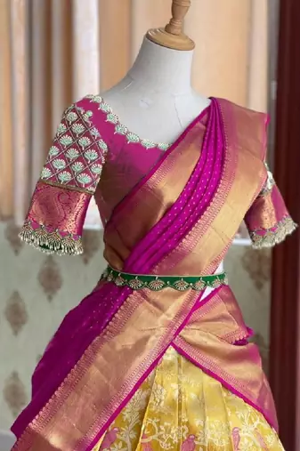 Yellow Silk Zari Lehenga with Banarasi Silk Dupatta