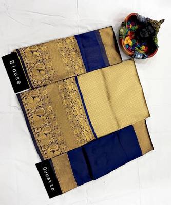 Cream Silk Zari Lehenga with Banarasi Silk Dupatta 2