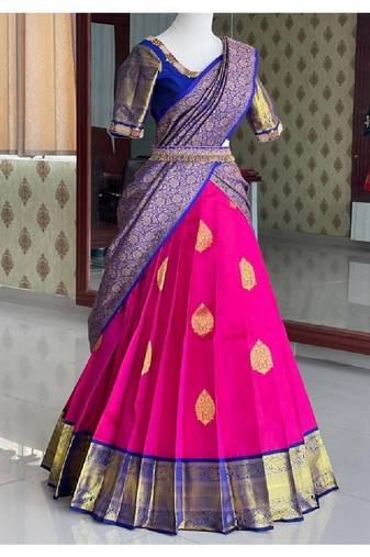 Rani Pink Silk Zari Lehenga with Banarasi Silk Dupatta